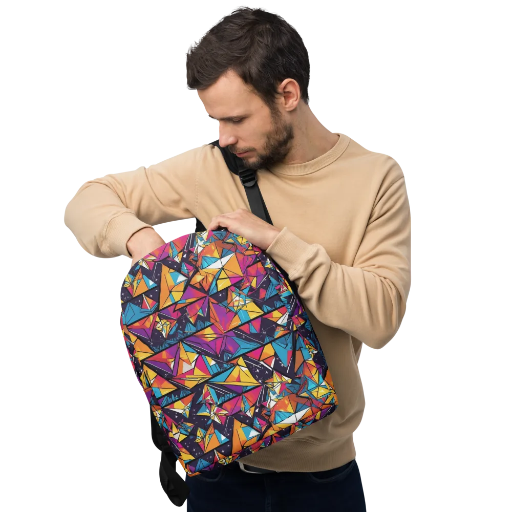 Prismatic Origami on Minimalist Backpack — Front
