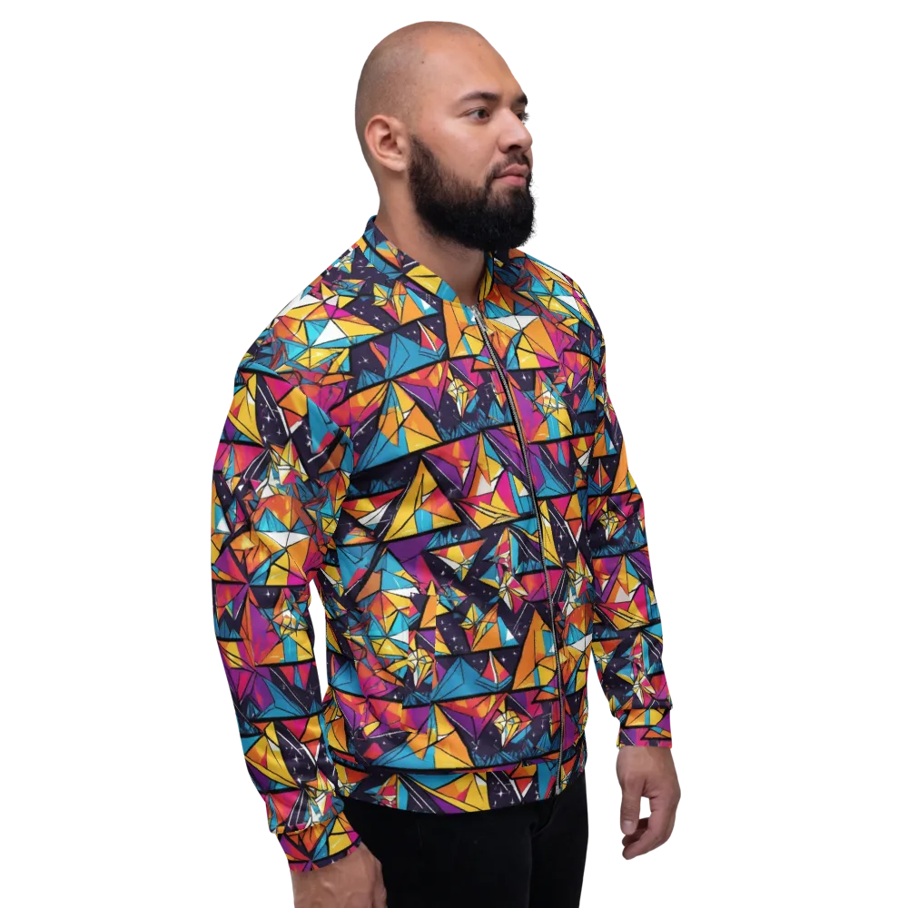 Prismatic Origami on Bomber Jacket — Right