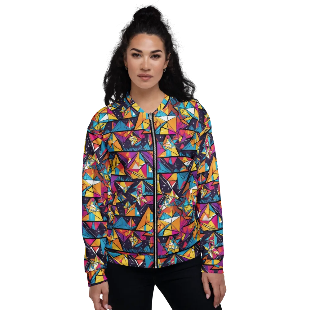 Prismatic Origami on Bomber Jacket — Front