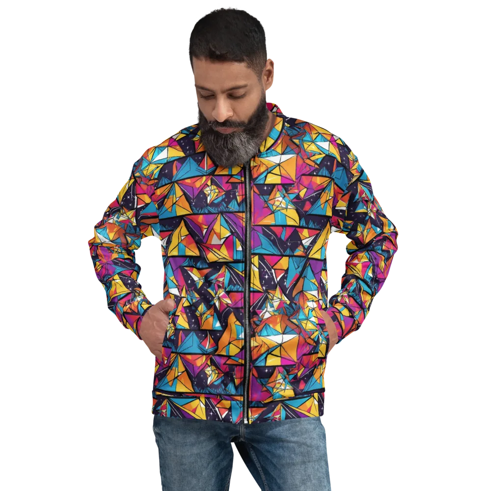 Prismatic Origami on Bomber Jacket — Front