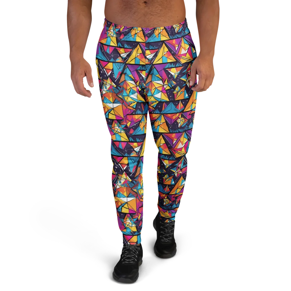 Prismatic Origami on Men's Joggers — Front