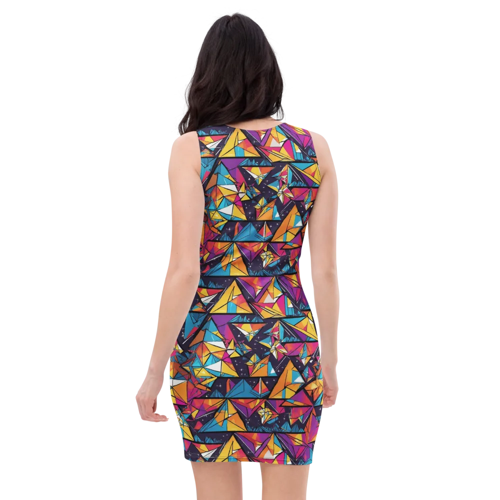 Prismatic Origami on Bodycon Dress — Back