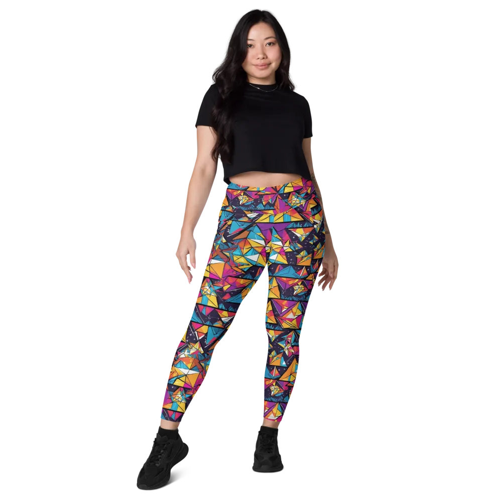 Prismatic Origami on Leggings with Pockets — Front
