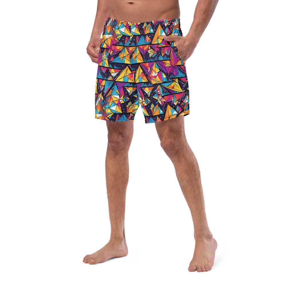 Prismatic Origami on Swim Trunks — Left Front