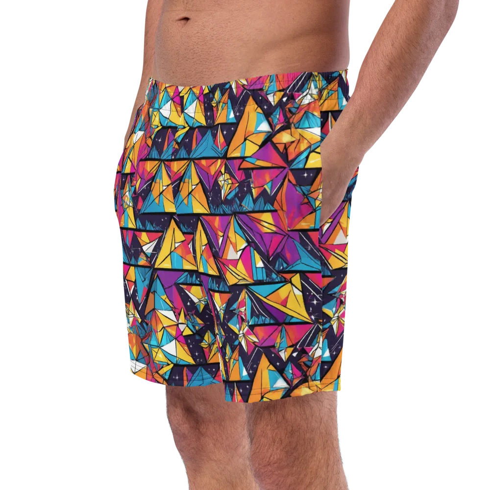 Prismatic Origami on Swim Trunks — Left Front