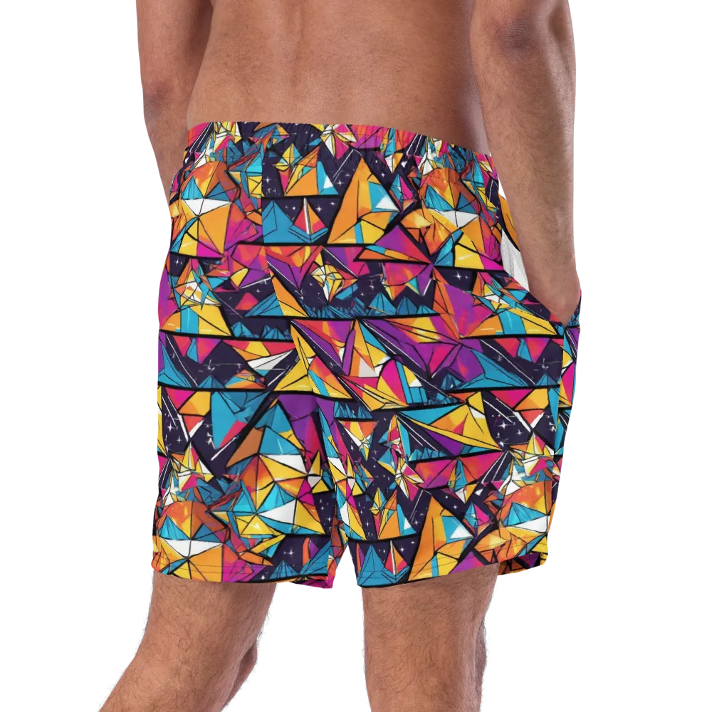 Prismatic Origami on Swim Trunks — Right Back