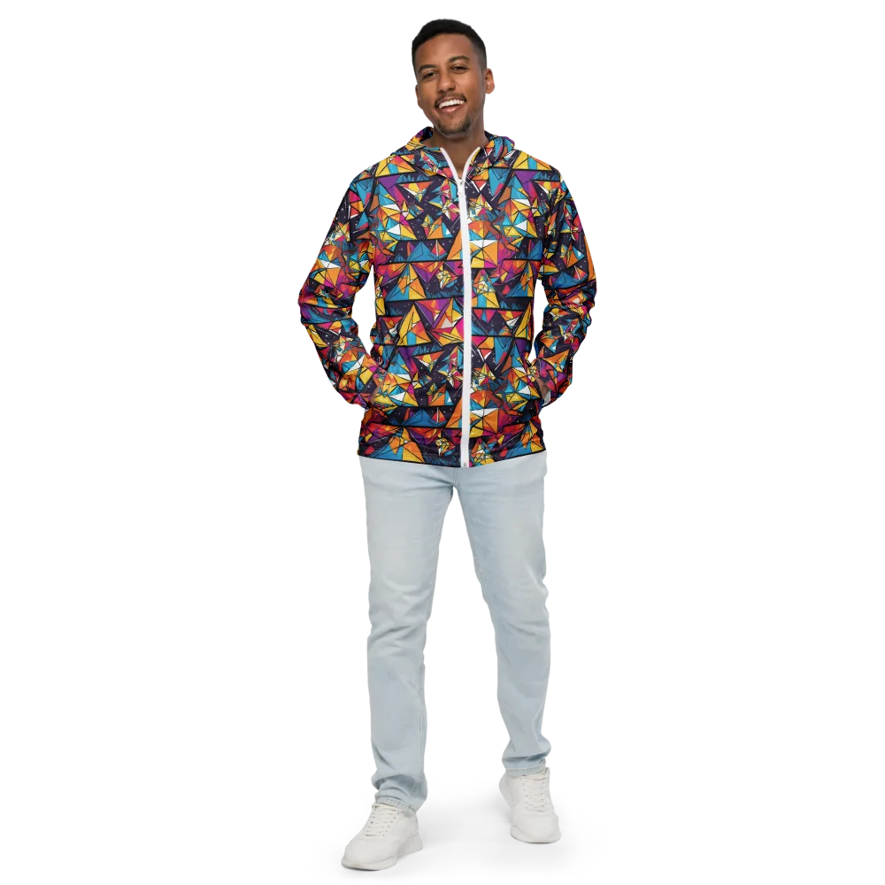Prismatic Origami on Men's Windbreaker — Front
