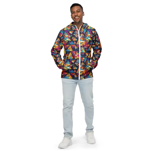 Prismatic Origami on a Men's Windbreaker