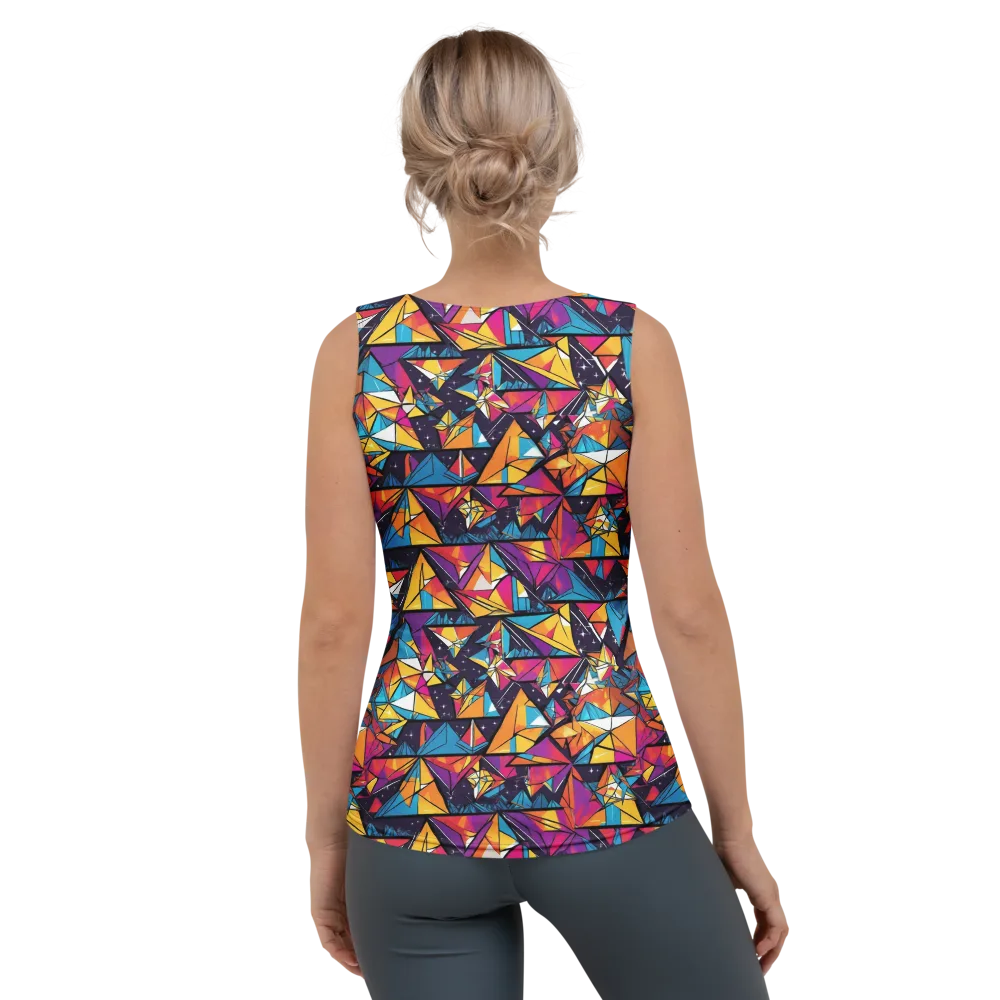 Prismatic Origami on Women's Tank Top — Back
