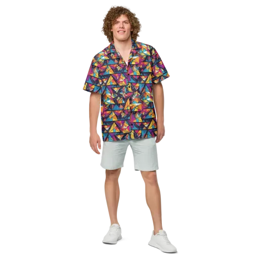 Prismatic Origami on a Button Shirt