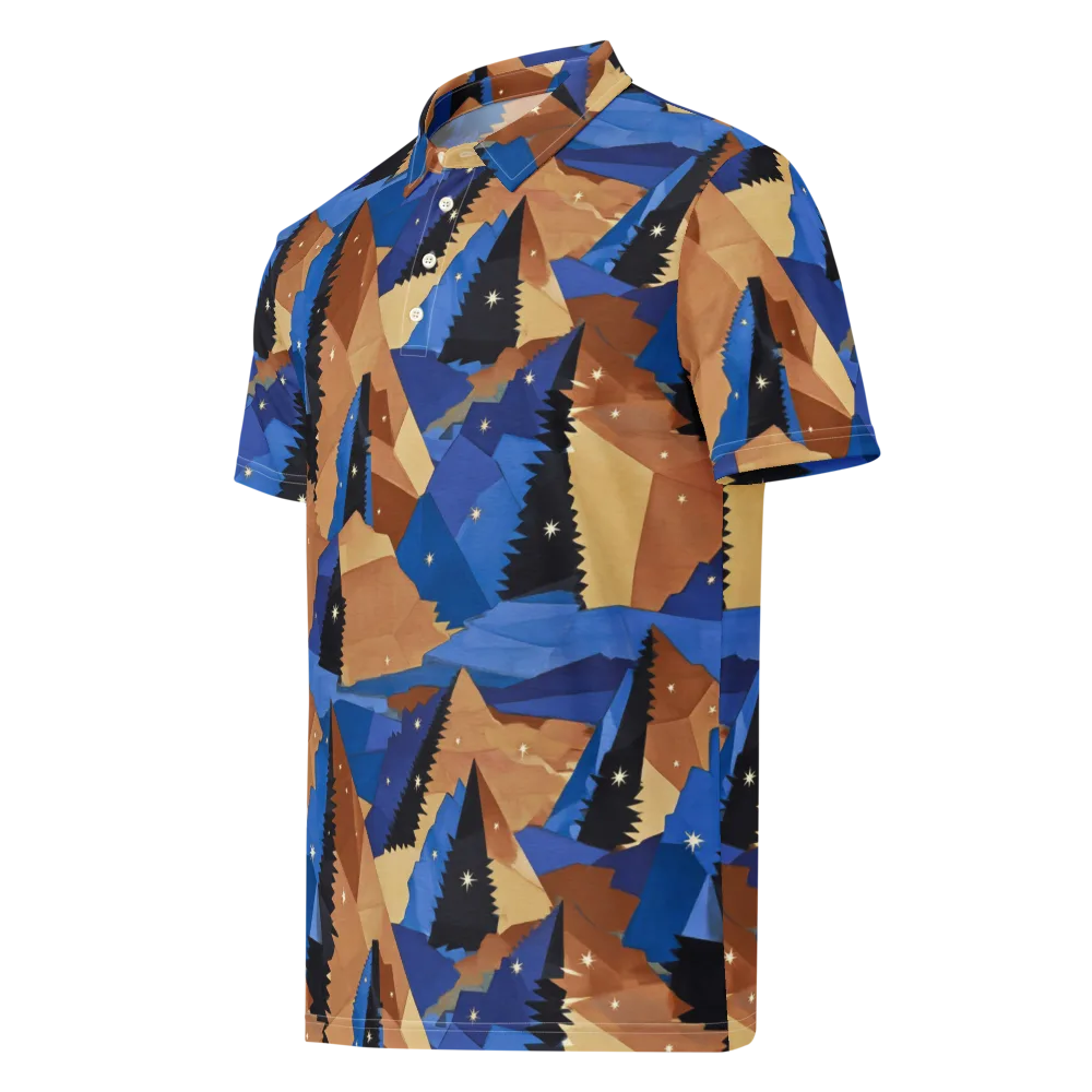 Midnight Alpine on Men's Slim Fit Polo Shirt — Left Front