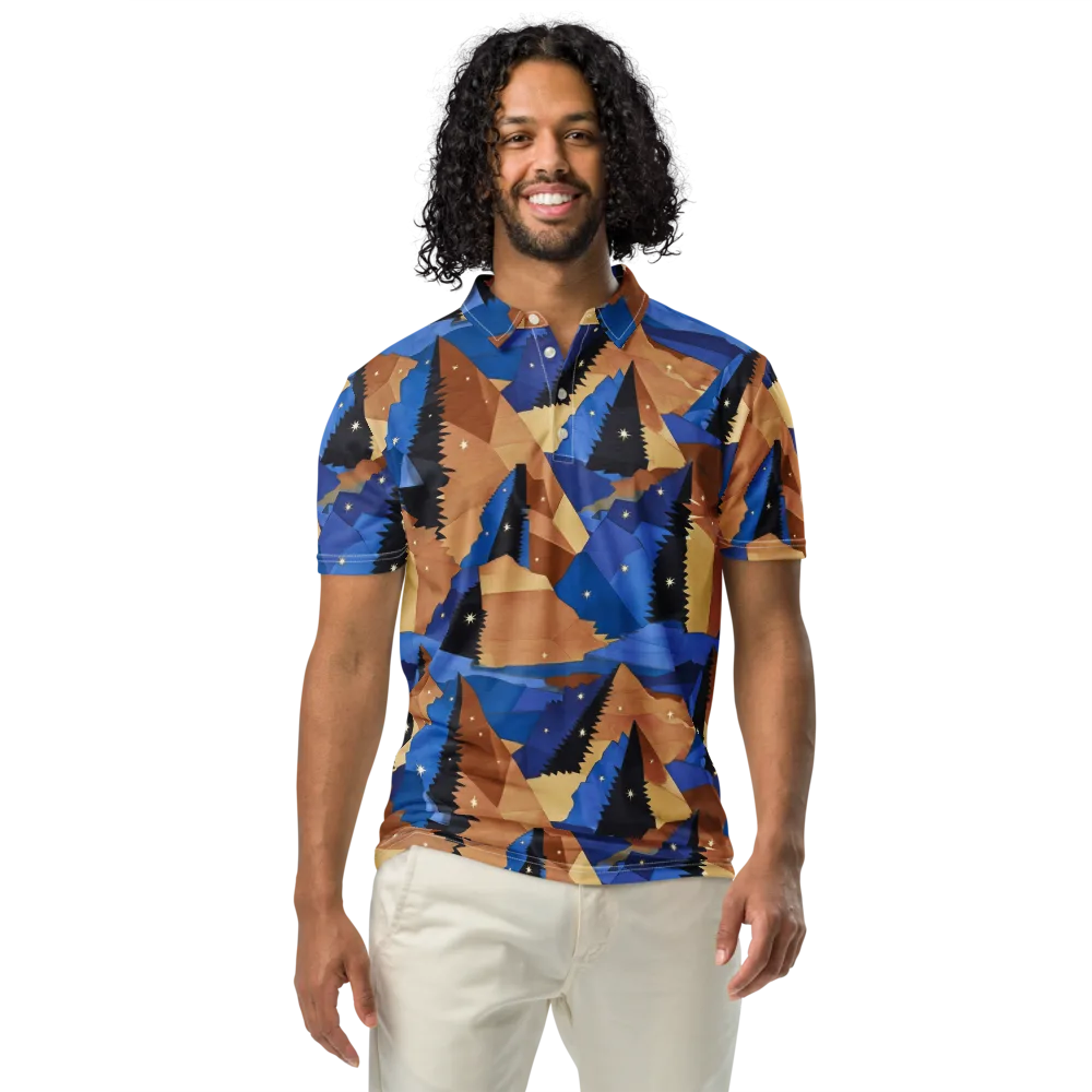 Midnight Alpine on Men's Slim Fit Polo Shirt — Front