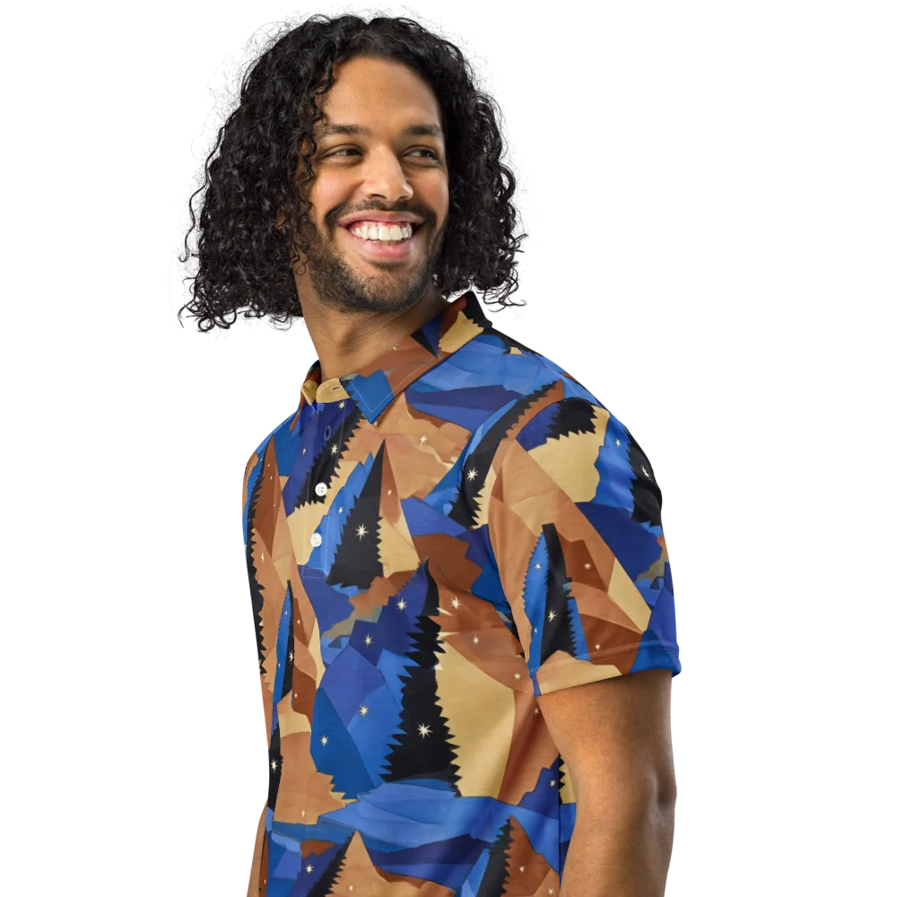 Midnight Alpine on Men's Slim Fit Polo Shirt — Left Front