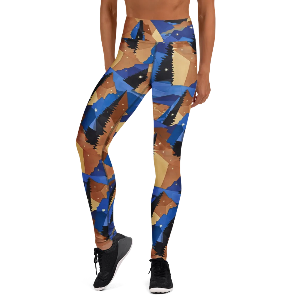 Midnight Alpine on Yoga Leggings — Front