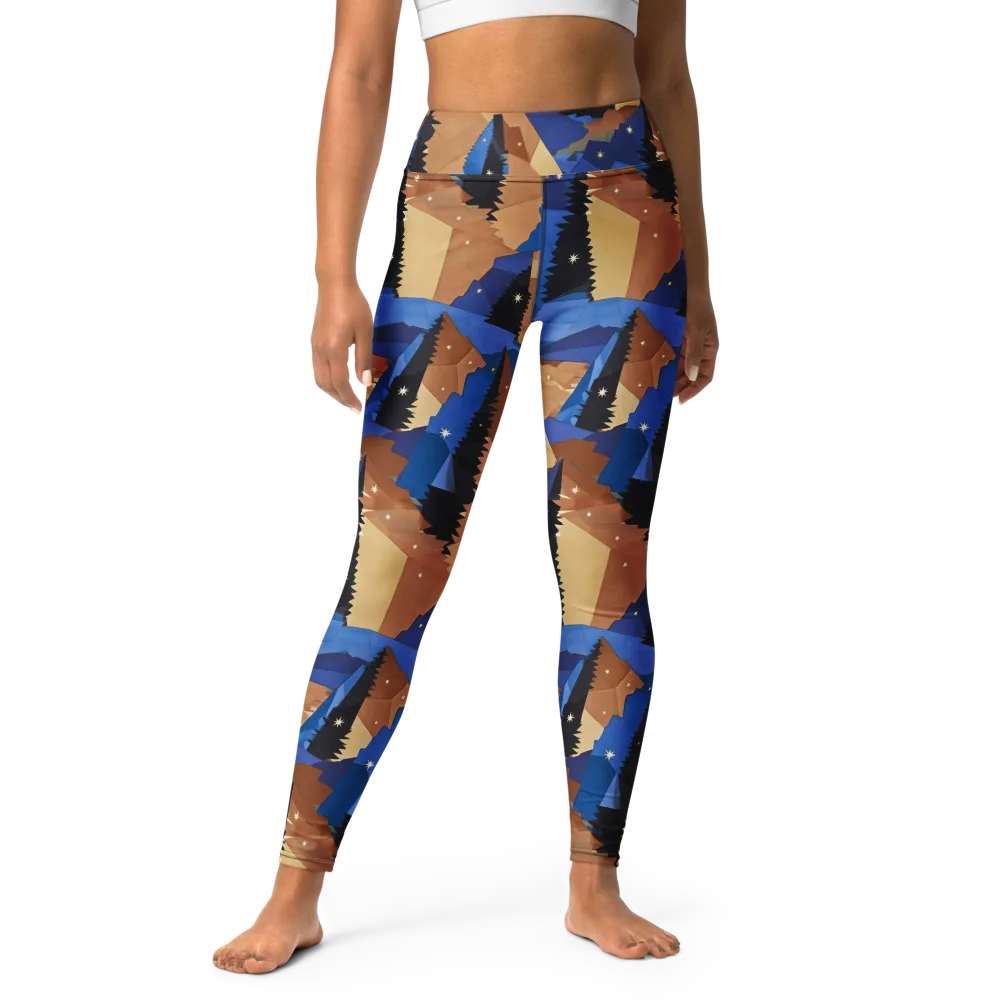 Midnight Alpine on Yoga Leggings — Front