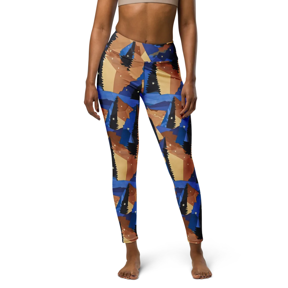 Midnight Alpine on Yoga Leggings — Front