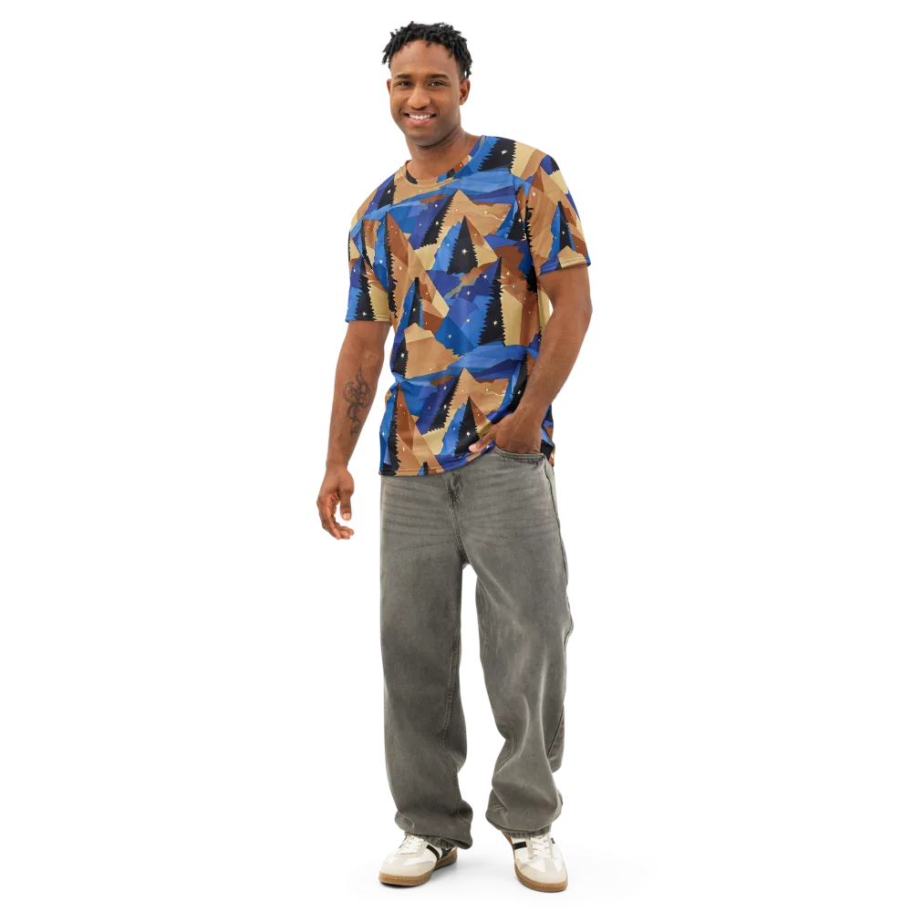 Midnight Alpine on Men's Cotton Crew Neck T-Shirt — Front