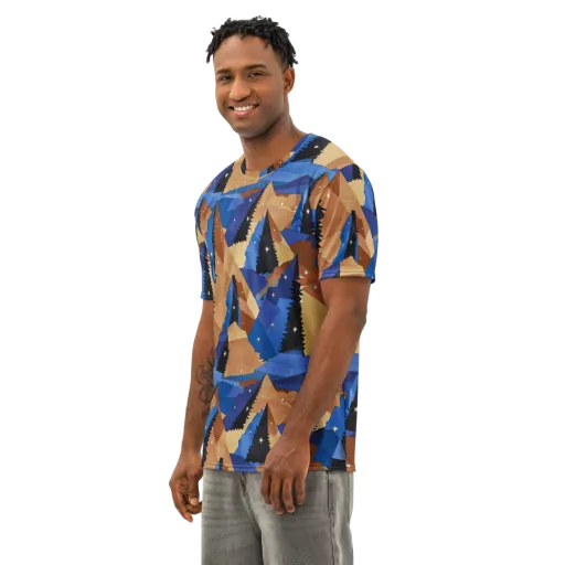 Midnight Alpine on a Men's Cotton Crew Neck T-Shirt