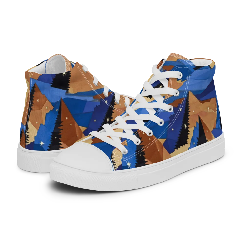 Midnight Alpine on Men's High Top Canvas Shoes — Left