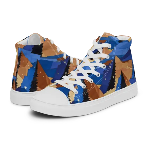 Midnight Alpine on a Men's High Top Canvas Shoes