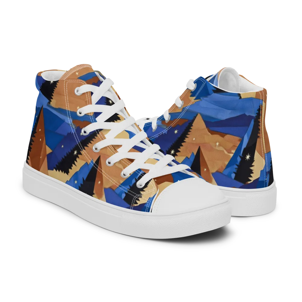 Midnight Alpine on Men's High Top Canvas Shoes — Right
