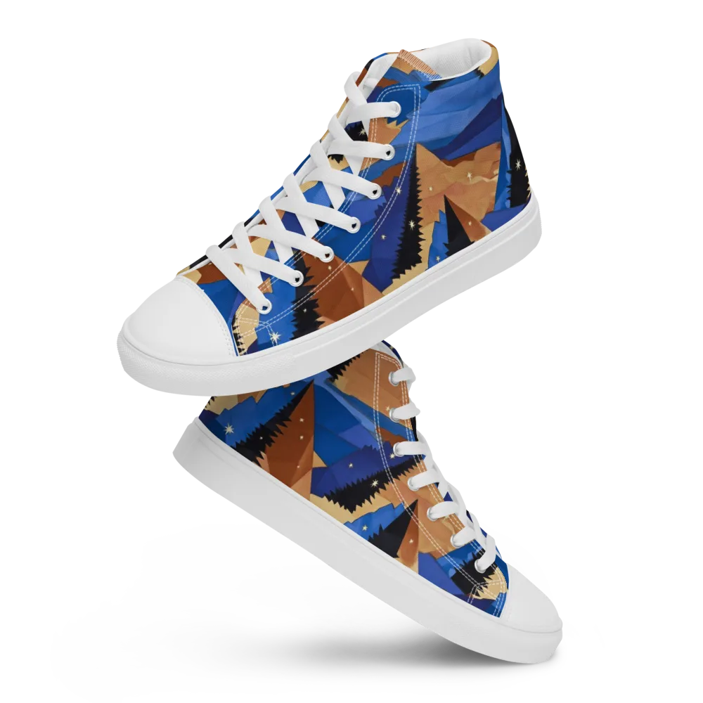 Midnight Alpine on Men's High Top Canvas Shoes — Front