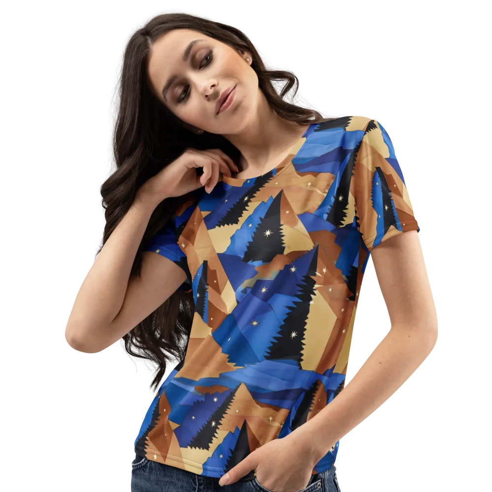 Midnight Alpine on Women's Crew Neck T-Shirt — Left Front