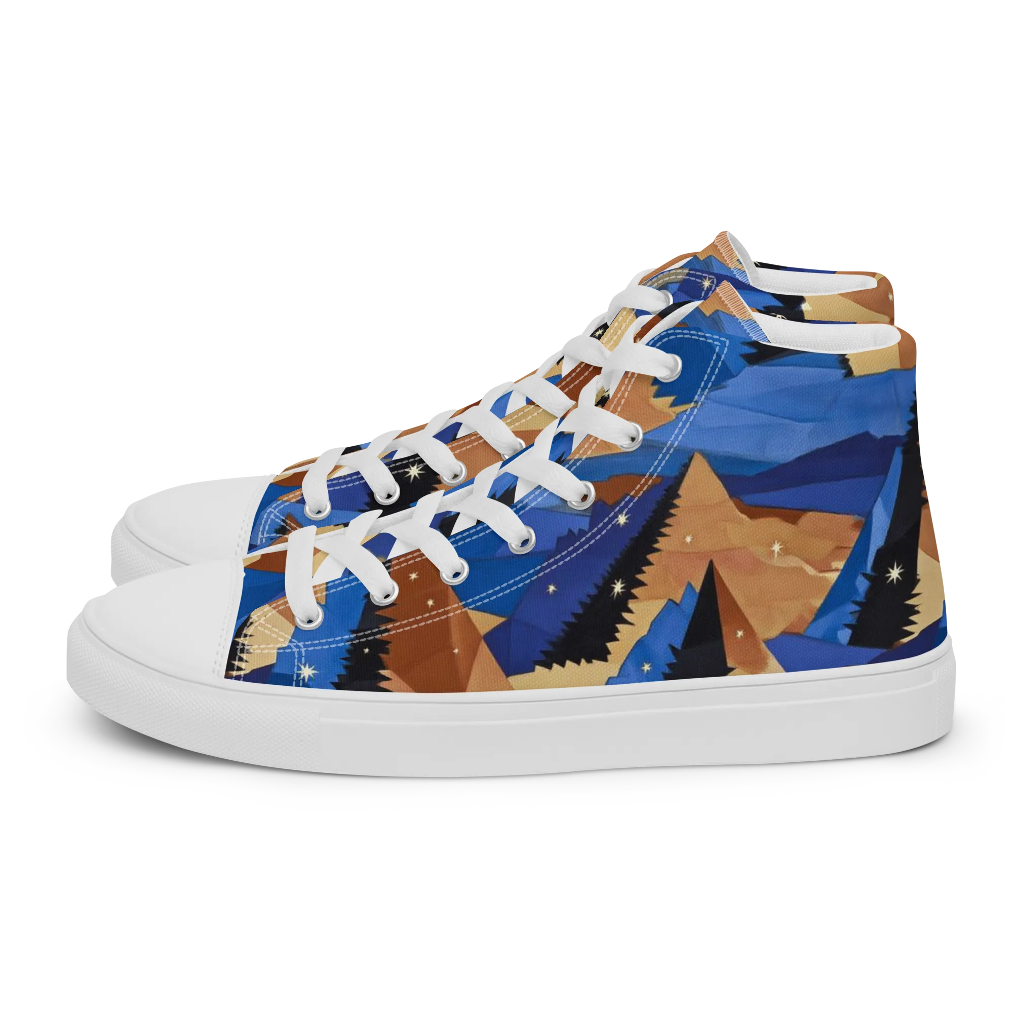 Midnight Alpine on Women's High Top Canvas Shoes — Left