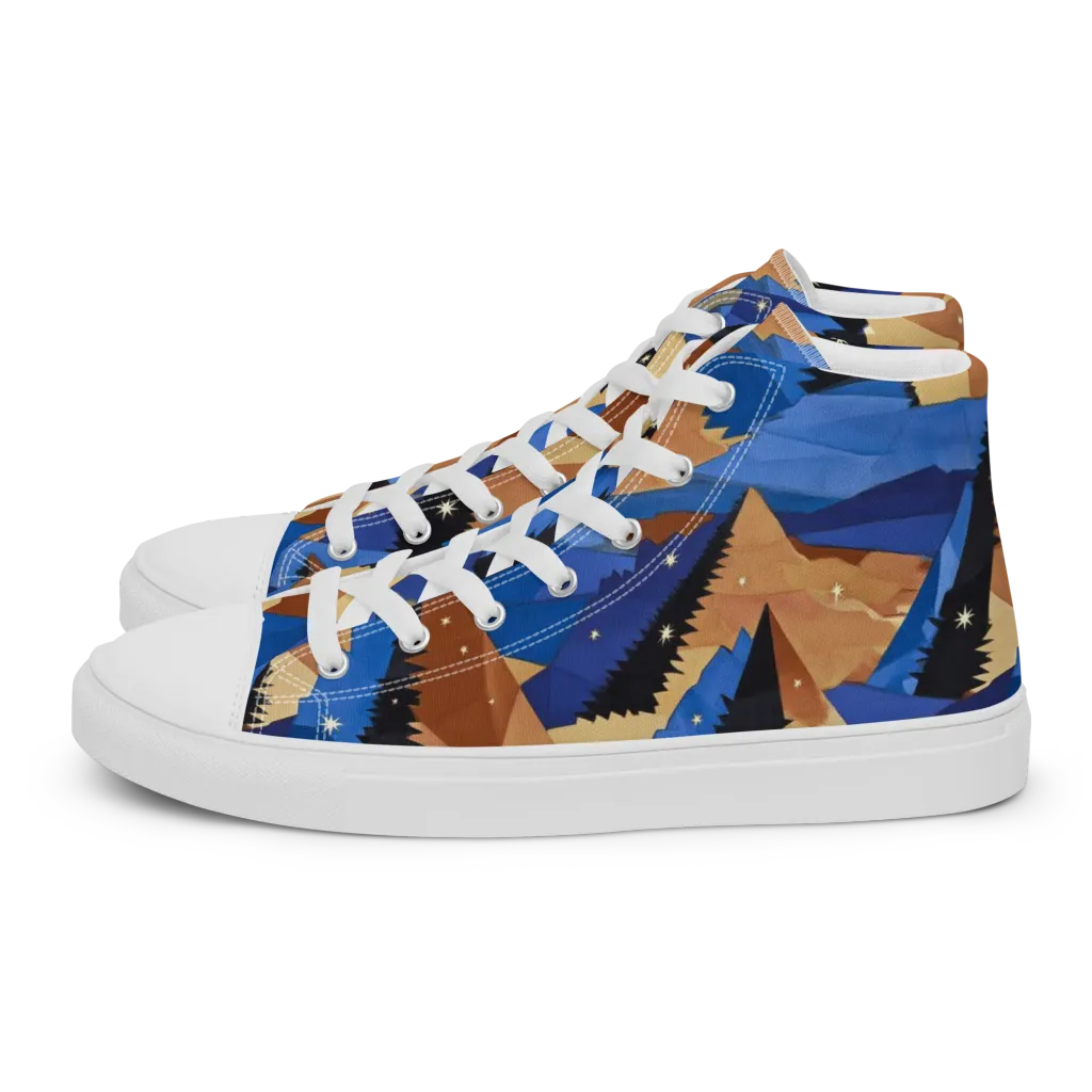 Midnight Alpine on Women's High Top Canvas Shoes — Left