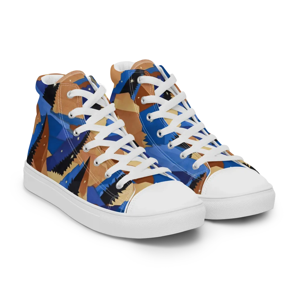 Midnight Alpine on Women's High Top Canvas Shoes — Right Front