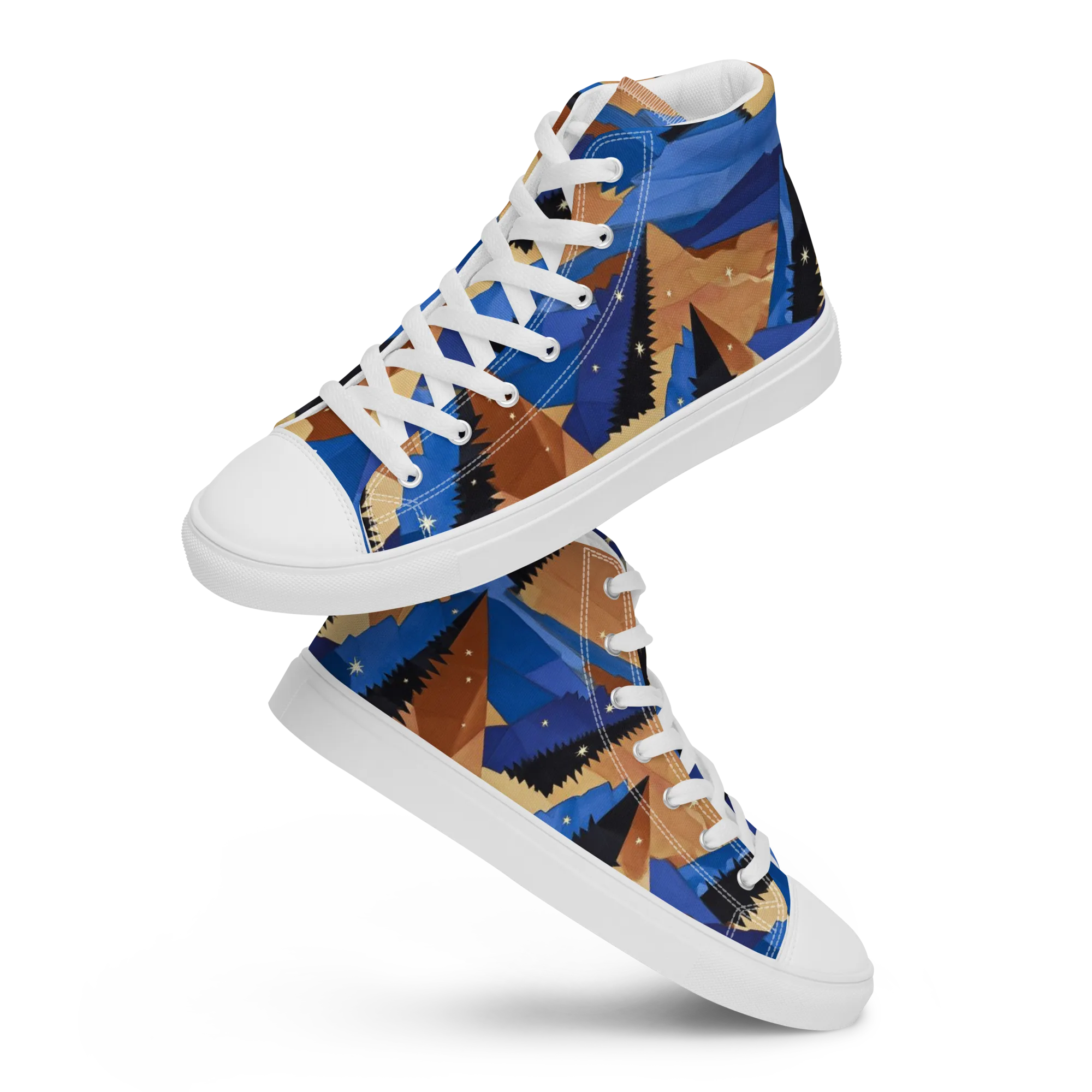 Midnight Alpine on Women's High Top Canvas Shoes — Front