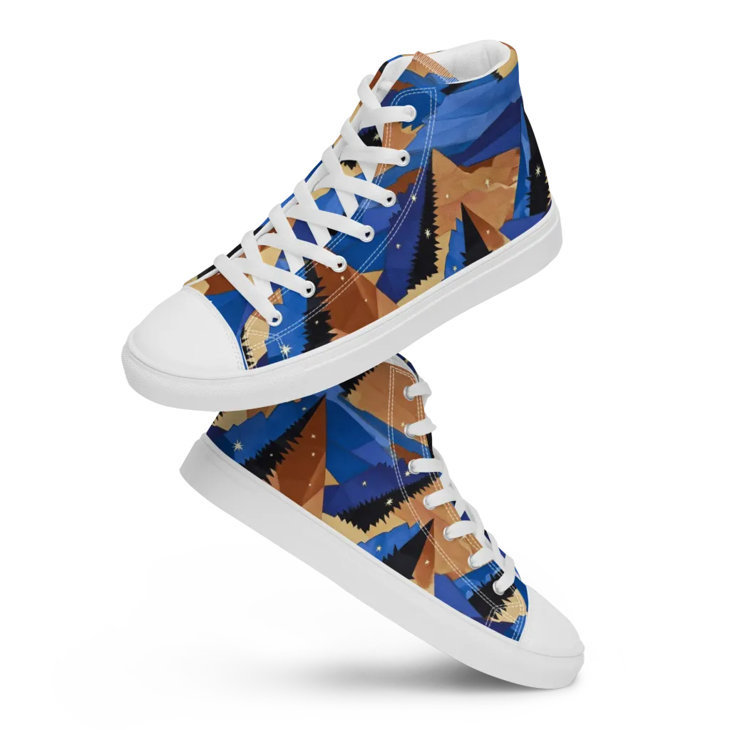 Midnight Alpine on Women's High Top Canvas Shoes — Front
