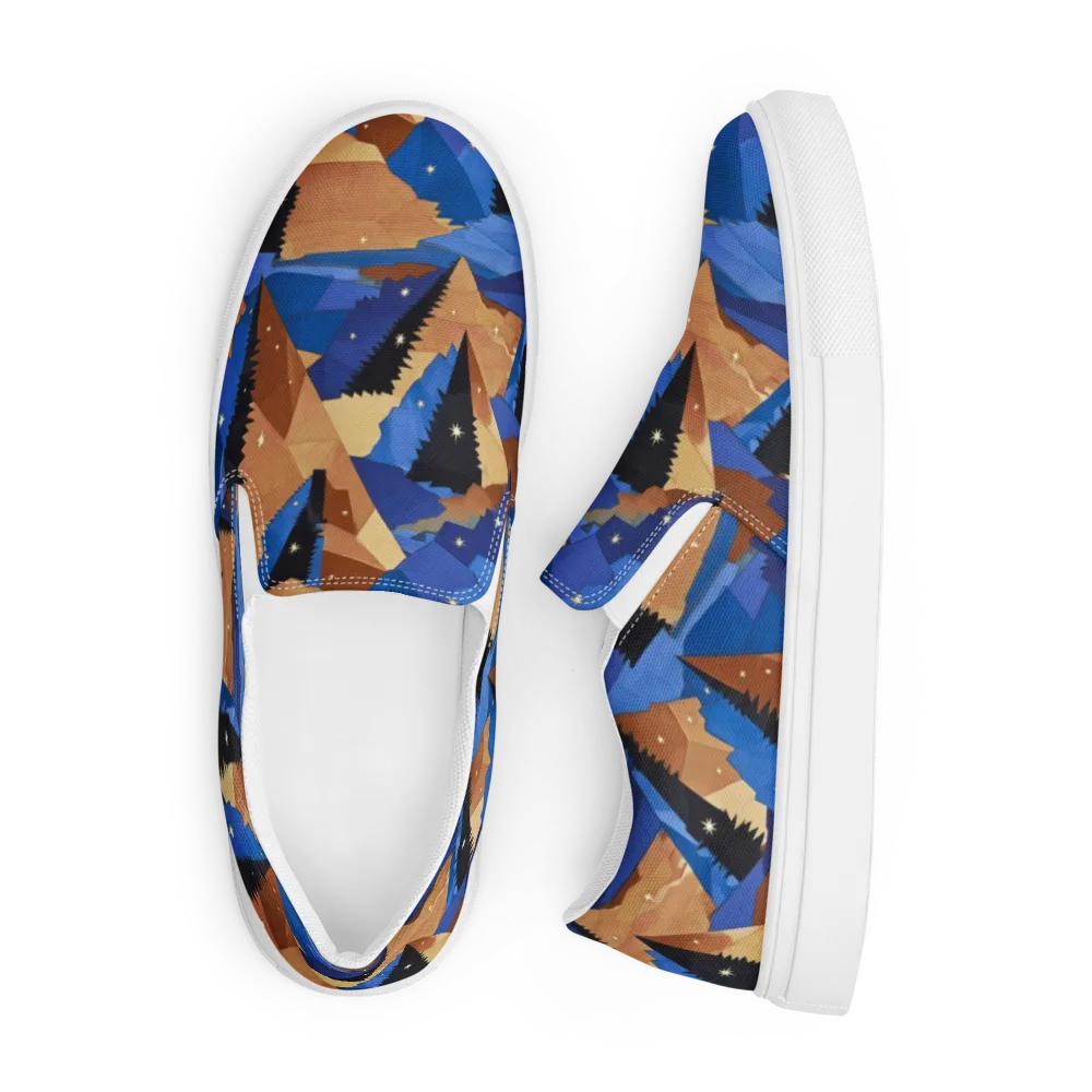 Midnight Alpine on Men's Slip-On Canvas Shoes — Front