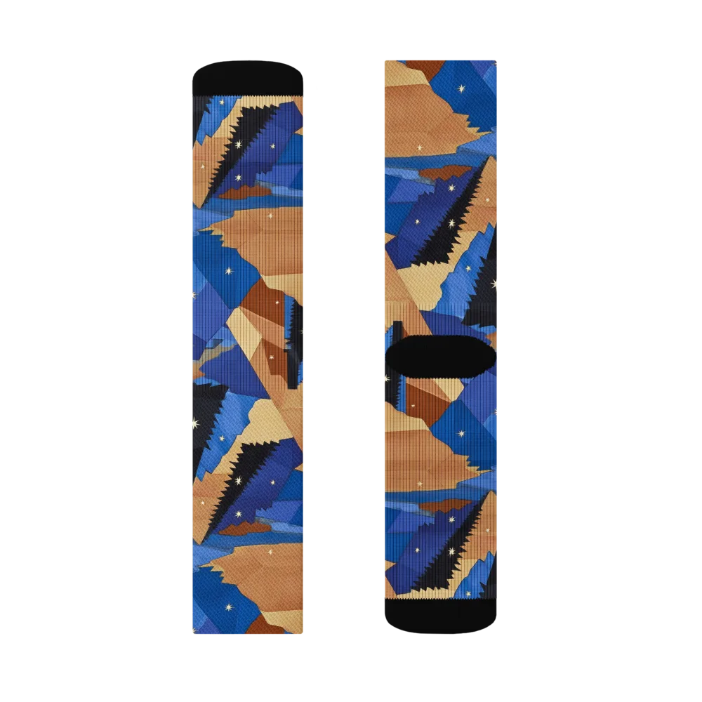 Midnight Alpine on Socks — Right Sock