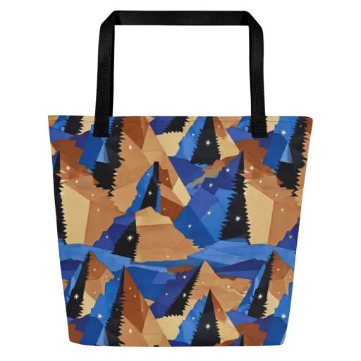 Midnight Alpine on a Large Tote Bag W/ Pocket