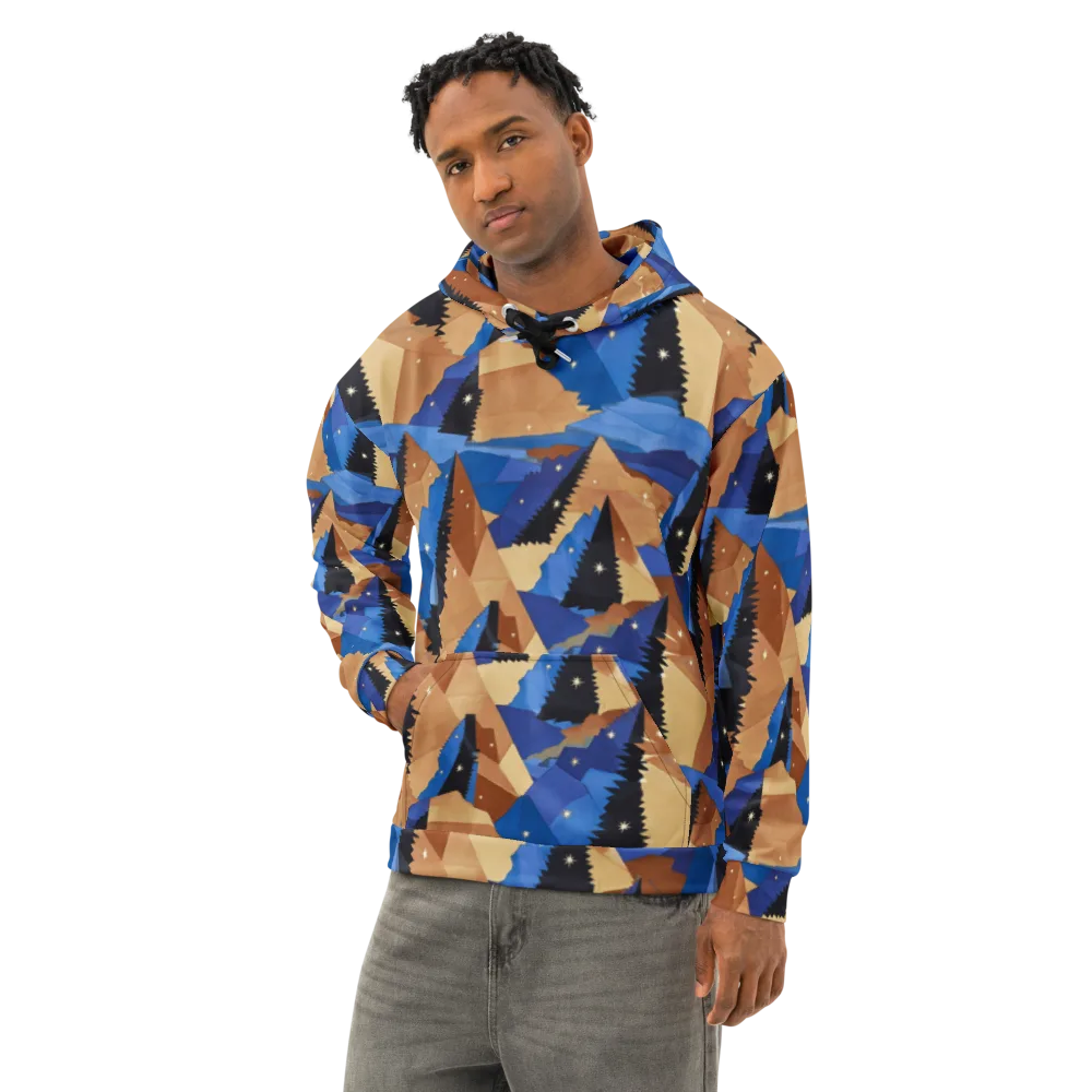 Midnight Alpine on Cotton Hoodie — Left Front