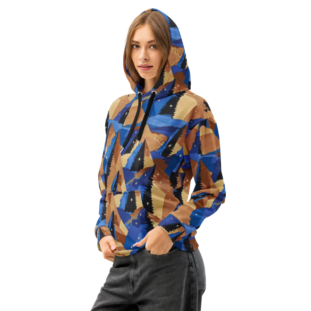 Midnight Alpine on Cotton Hoodie — Left Front