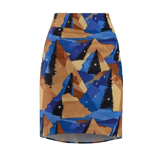 Midnight Alpine on a Pencil Skirt