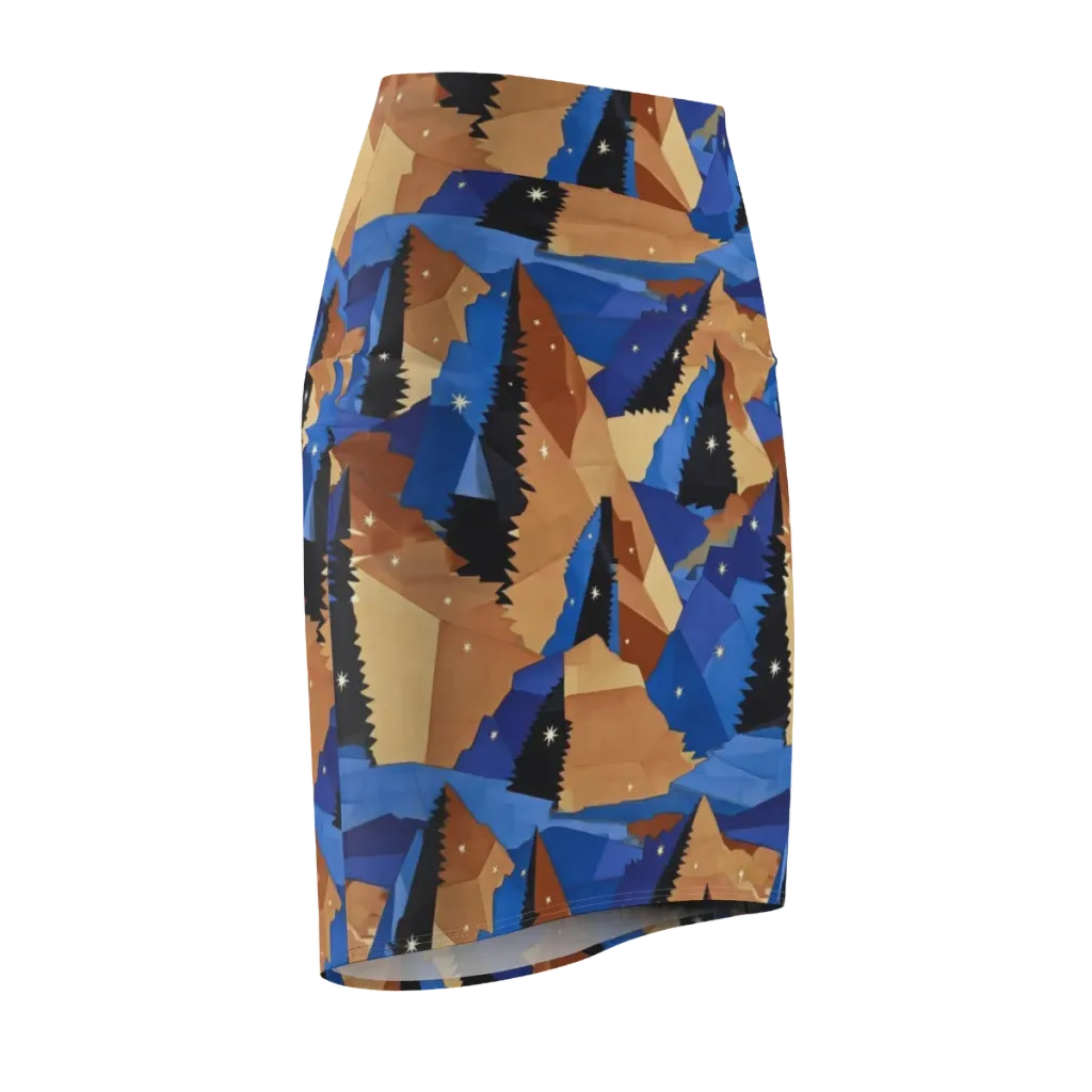 Midnight Alpine on Pencil Skirt — Front Side