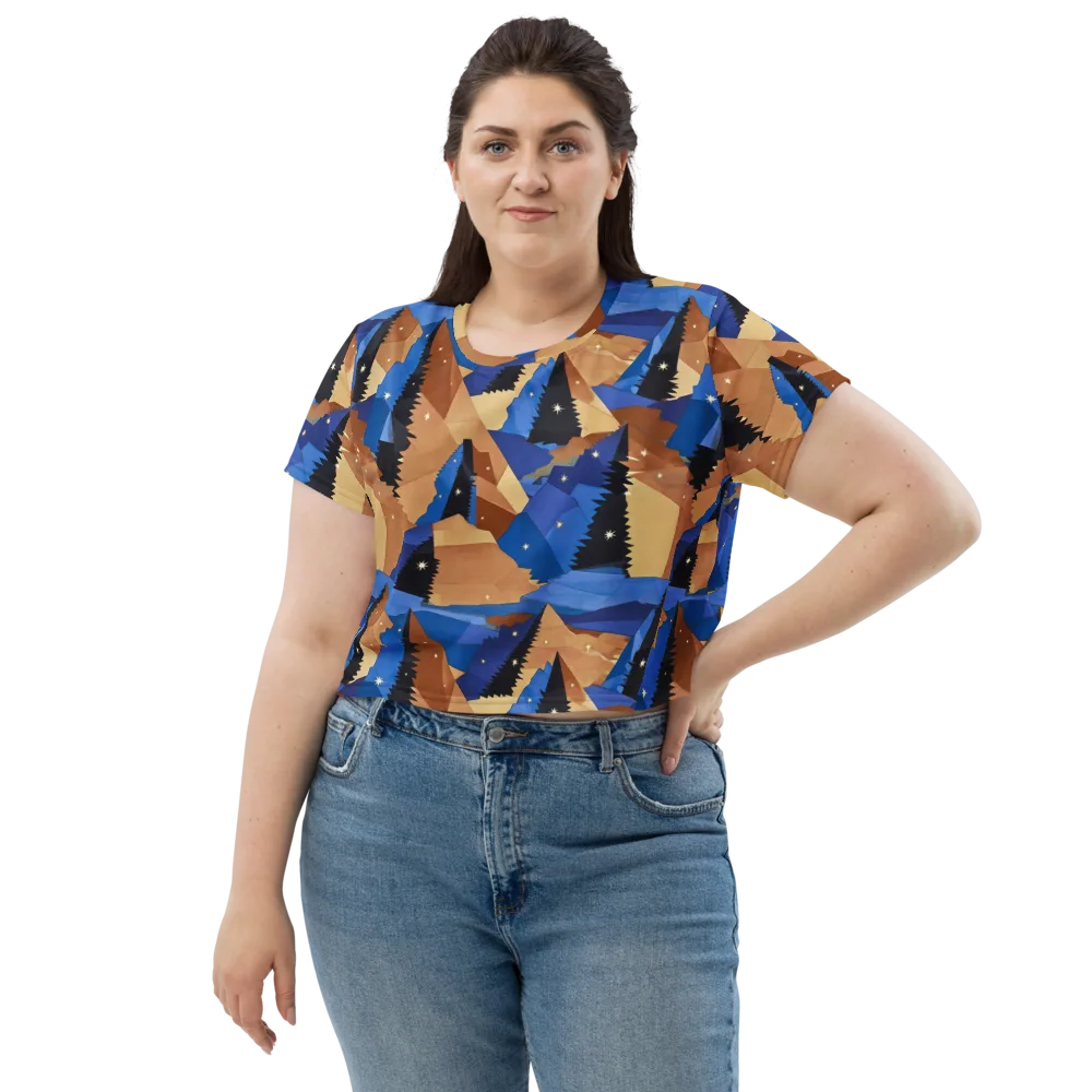 Midnight Alpine on Crop Tee — Front