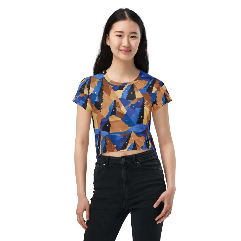 Midnight Alpine on Crop Tee — Front