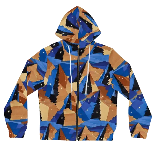 Midnight Alpine on a Women's Full-Zip Hoodie