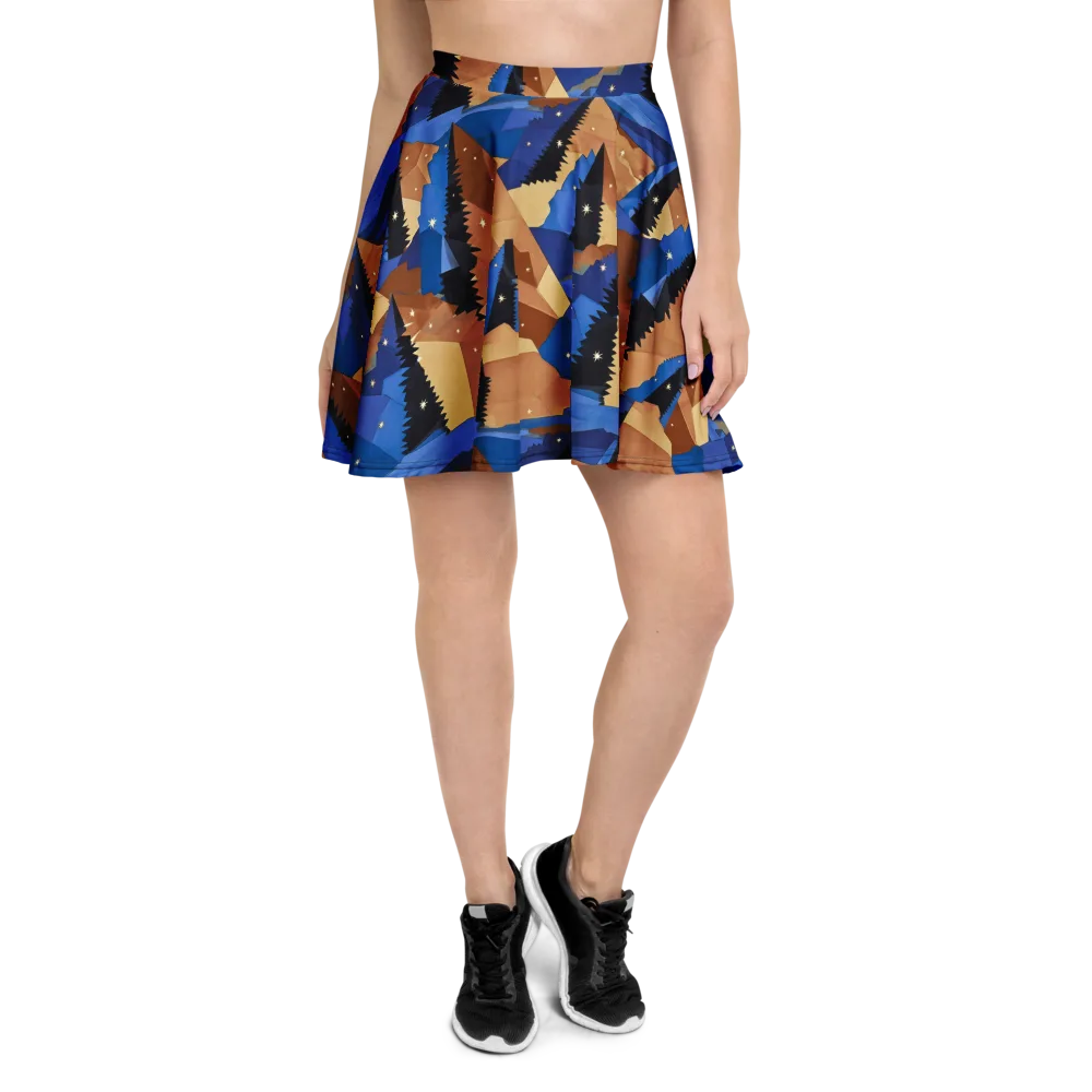 Midnight Alpine on Skater Skirt — Front