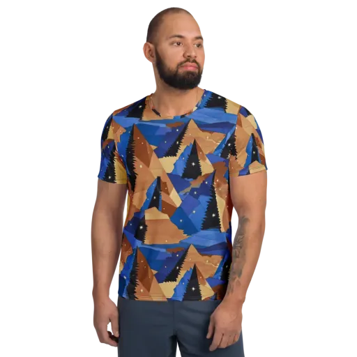 Midnight Alpine on a Men's Athletic T-Shirt