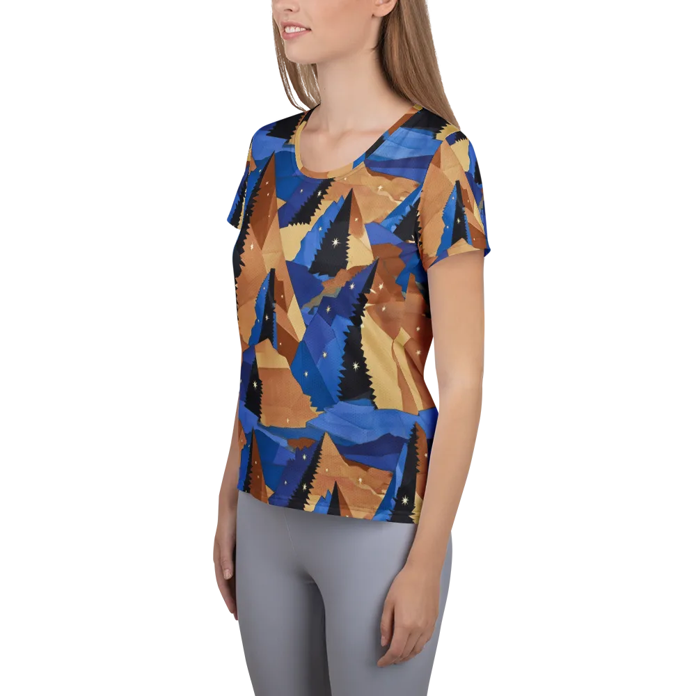 Midnight Alpine on Women's Athletic T-Shirt — Left