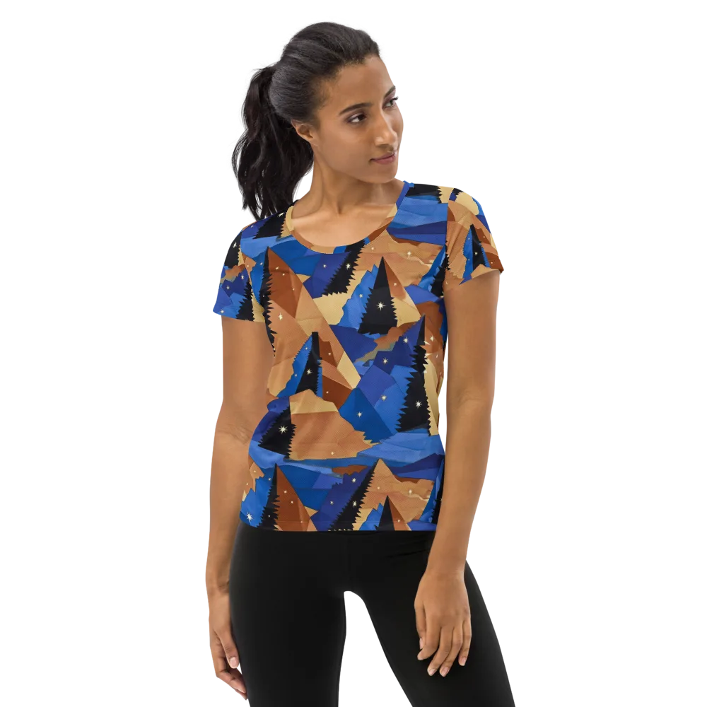 Midnight Alpine on Women's Athletic T-Shirt — Front