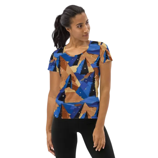 Midnight Alpine on a Women's Athletic T-Shirt
