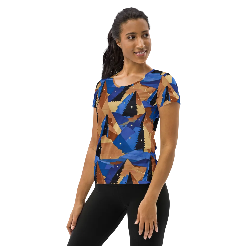 Midnight Alpine on Women's Athletic T-Shirt — Left