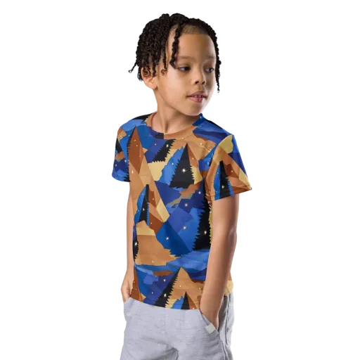 Midnight Alpine on a Kids Crew Neck T-Shirt