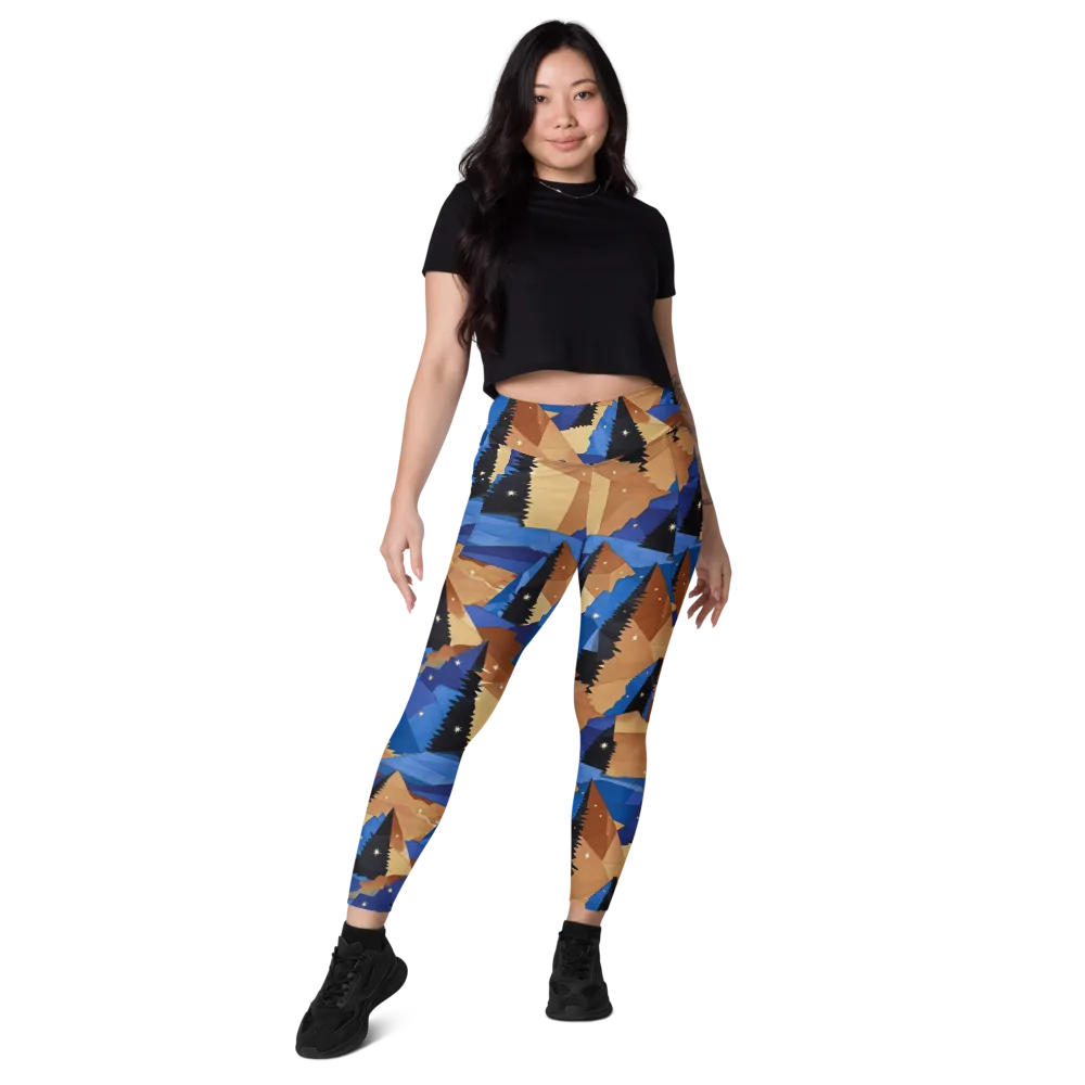 Midnight Alpine on Leggings with Pockets — Front